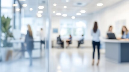 Blurred Office Interior with People