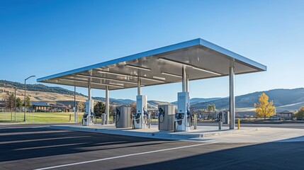 Fototapeta premium Modern Hydrogen Fueling Station