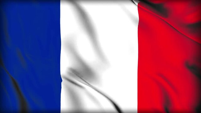 4K HD animation of France waving flag