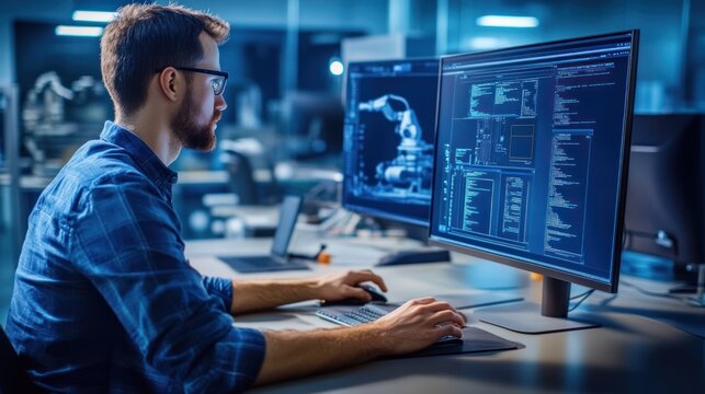 Programmer working on code