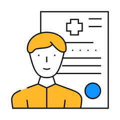 medical data client information kyc line icon vector. medical data client information kyc sign. isolated symbol illustration