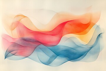 Fototapeta premium Minimal abstract doodles thin delicate lines and soft pastel tones creating a light and airy design