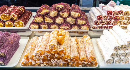 Turkish Delight with Nuts, Dried Fruits, and Syrup