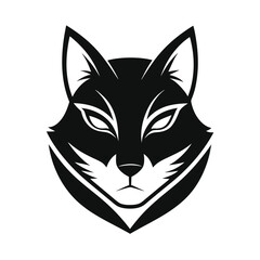 cat face black logo design