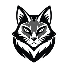 Obraz premium black cat head mascot logo illustration 