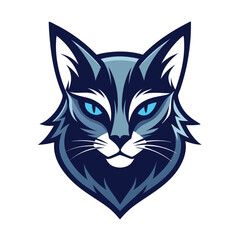 cat head mascot logo vector illustration 