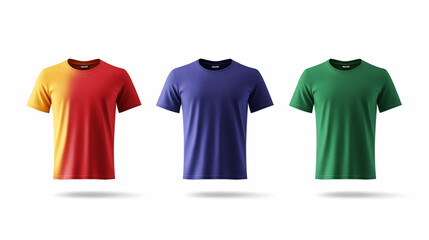 Set Men's Crewneck T-Shirt Mockup Template