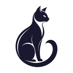 black and white cat silhouette