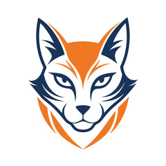 modern cat head logo icon  style on white