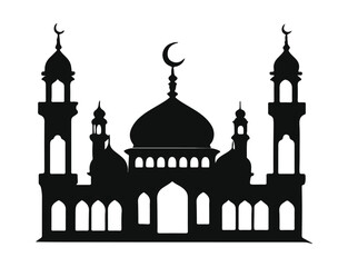 Fototapeta premium Stylized silhouette design of a mosque with minarets