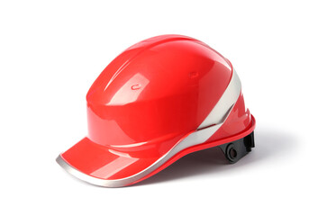 Fototapeta premium Orange hard hat isolated on white. Safety equipment