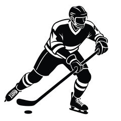 Fototapeta premium a ice hockey playing silhouette vector