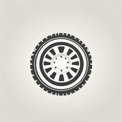 A close-up view of a black and white tire design, showcasing detailed tread patterns and rim structure