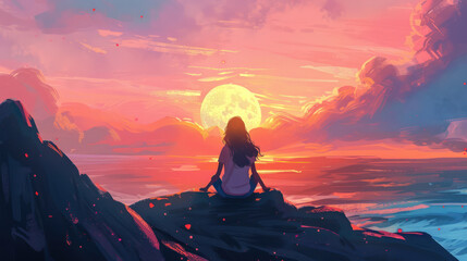 Obraz premium A guide to using mindfulness to achieve happiness, focusing on being present, reducing stress, and embracing the moment.