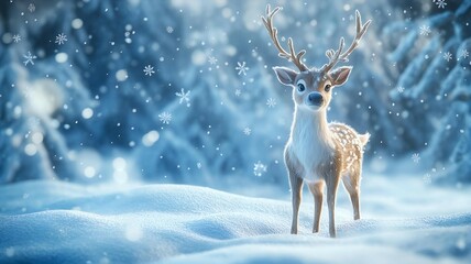 deer in the snow