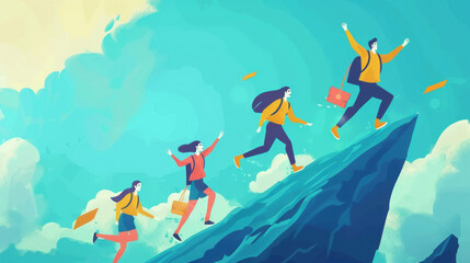 A visual of entrepreneurs finding happiness through purpose-driven work, innovation, and personal growth.