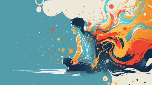 A visual of entrepreneurs overcoming sadness through personal growth, business pivots, and community support.