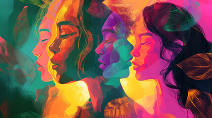 A visual of individuals finding healing after heartbreak through friendship, self-reflection, and new beginnings.