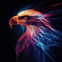 Majestic Eagle in Flight with Intense Gaze and Sharp Beak