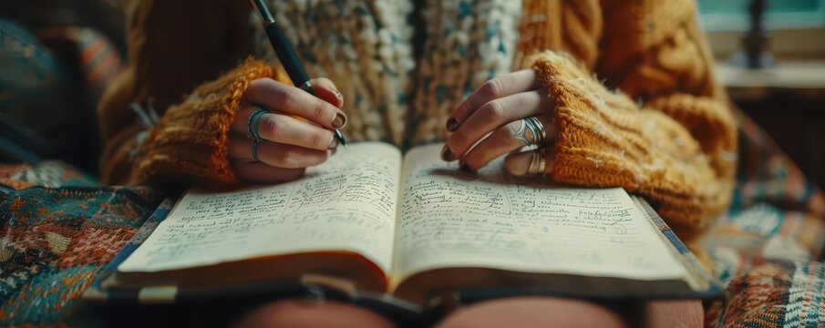 Creative writing and journaling with cozy settings, artistic and personal, Urban, Soft tones, Photograph, Literary expression