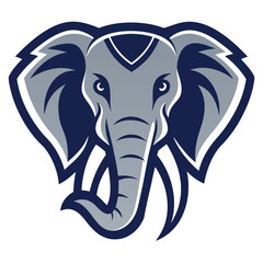 modern Elephant head mascot  logo icon vector illustration on white