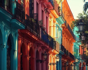 Foreign language learning with vibrant scenes, educational and enriching, Urban, Bright hues, Photograph, Linguistic exploration