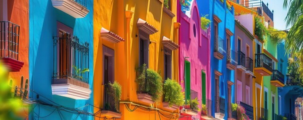 Foreign language learning with vibrant scenes, educational and enriching, Urban, Bright hues, Photograph, Linguistic exploration