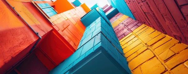 Launching a startup with vibrant scenes, exciting and bold, Urban, Bright hues, Photograph, Business venture