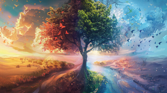 A visual of the journey from sadness to healing, focusing on the emotional and physical aspects of recovery.