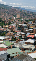 Aerial view of Medellin city from Comuna 13