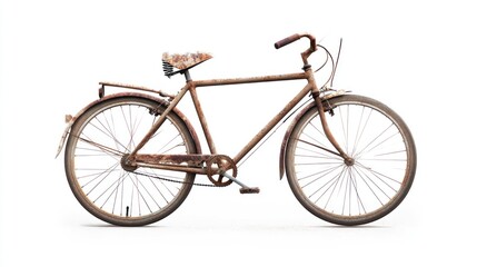 Fototapeta premium Dirty bicycle cut for white isolated