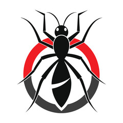 Red and black color ant logo icon vector illustration