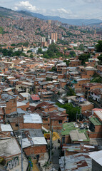 Aerial view of Medellin city from Comuna 13