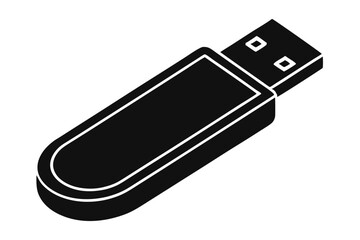 usb flash drive icon silhouette