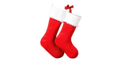 Christmas Stocking Hung by Fireplace, Isolated on White, PNG File, Transparent Background
