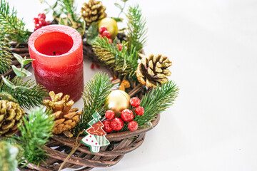 christmas decoration with candle