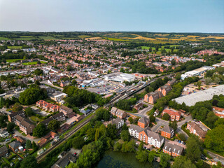Alton Train Station aerial view drone shot UK