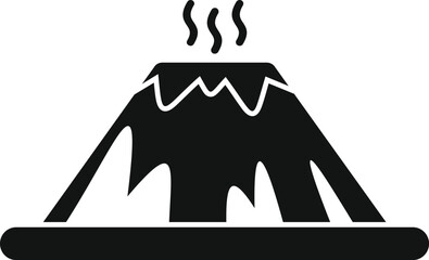 Volcano erupting with hot lava flowing down its sides