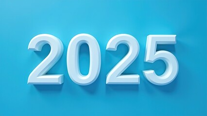 The white numbers 2025 are depicted on a blue background. A banner for celebrating the New Year. A postcard dedicated to the upcoming Christmas holiday. It is suitable for medicine.