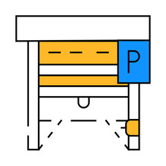 automatically parking gates line icon vector. automatically parking gates sign. isolated symbol illustration
