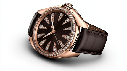 Luxury wristwatch with open mechanism and diamond accents.
