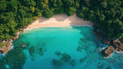 Secluded Tropical Beach with Crystal Clear Water