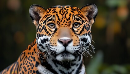 Fototapeta premium Young Jaguar Portrait: Highly Detailed and Ultra-Realistic