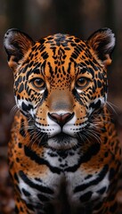 Obraz premium Young Jaguar Portrait: Highly Detailed and Ultra-Realistic