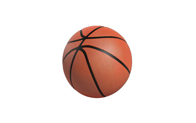 Fototapeta premium Orange basketball isolated on transparent background. Sports equipment for design and print.
