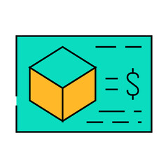 calculating cost of production line icon vector. calculating cost of production sign. isolated symbol illustration
