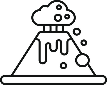 black volcano erupting with smoke and lava clip art preview