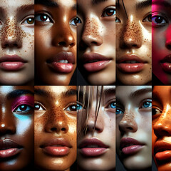 . "Inclusive Beauty: Skin of All Shades"
A celebration of beauty in all its forms, featuring close-ups of diverse skin tones, textures, and unique facial features. 