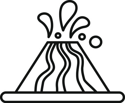 black volcano erupting outline clip art preview