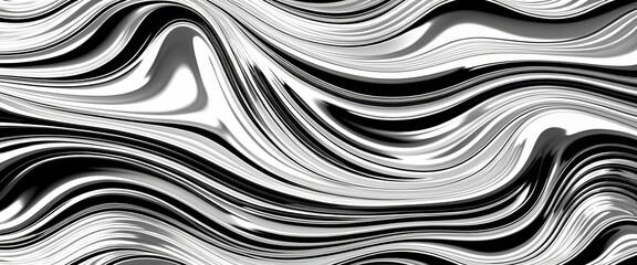 Fototapeta premium Liquid chromed metal with mercury waves